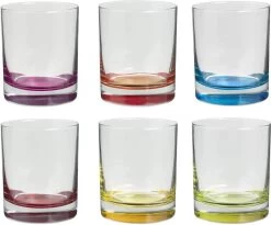 Set Van 12x Stuks Tumbler Glazen Colori 300 Ml Van Glas - Drinkglazen - Waterglazen