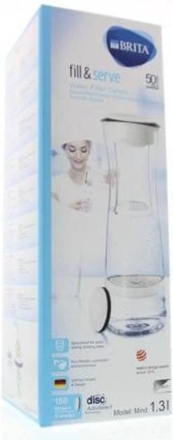 BRITA - Fill&Serve Waterfilterkaraf - 1,3L - Wit Grafiet - Inclusief 1 MicroDisc Waterfilter -Brita Verkoop 471x1200