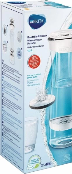 BRITA - Fill&Serve Waterfilterkaraf - 1,3L - Wit Grafiet - Inclusief 1 MicroDisc Waterfilter -Brita Verkoop 500x1200