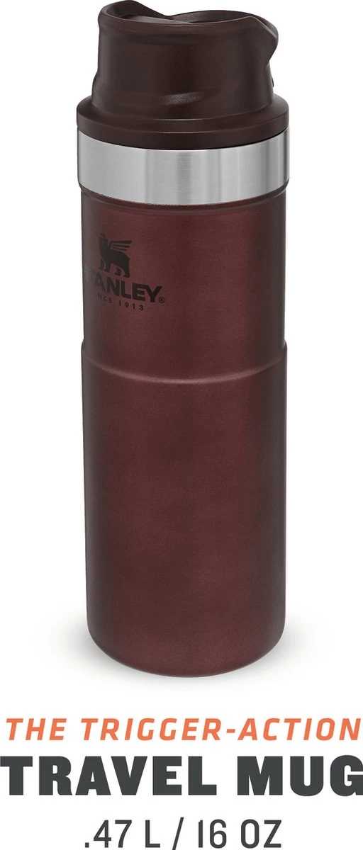 Stanley Trigger-Action Travel Mug 0.47L - Thermosfles - Wine 2 Stanley Trigger-Action Travel Mug 0.47L - Thermosfles - Wine - Afbeelding 2