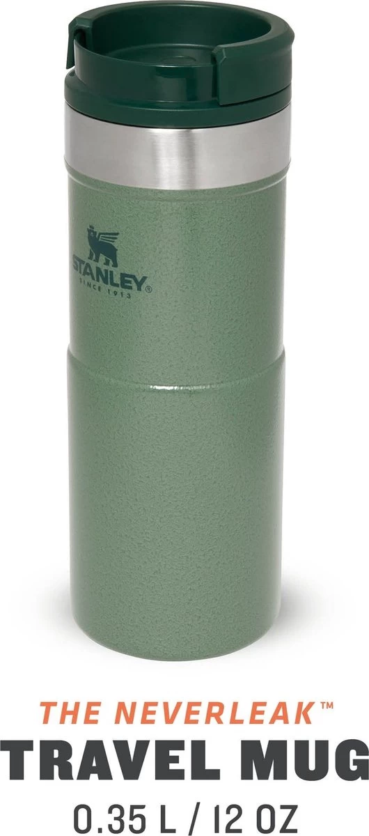 Stanley The NeverLeak™ Travel Mug 0,35L NEW - Thermosfles - Hammertone Green 2 Stanley The NeverLeak™ Travel Mug 0,35L NEW - Thermosfles - Hammertone Green - Afbeelding 2