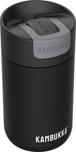 Kambukka Olympus Thermosbeker 300 Ml - Makkelijk Reinigen - Lekvrije Koffiebeker - RVS - Jet Black