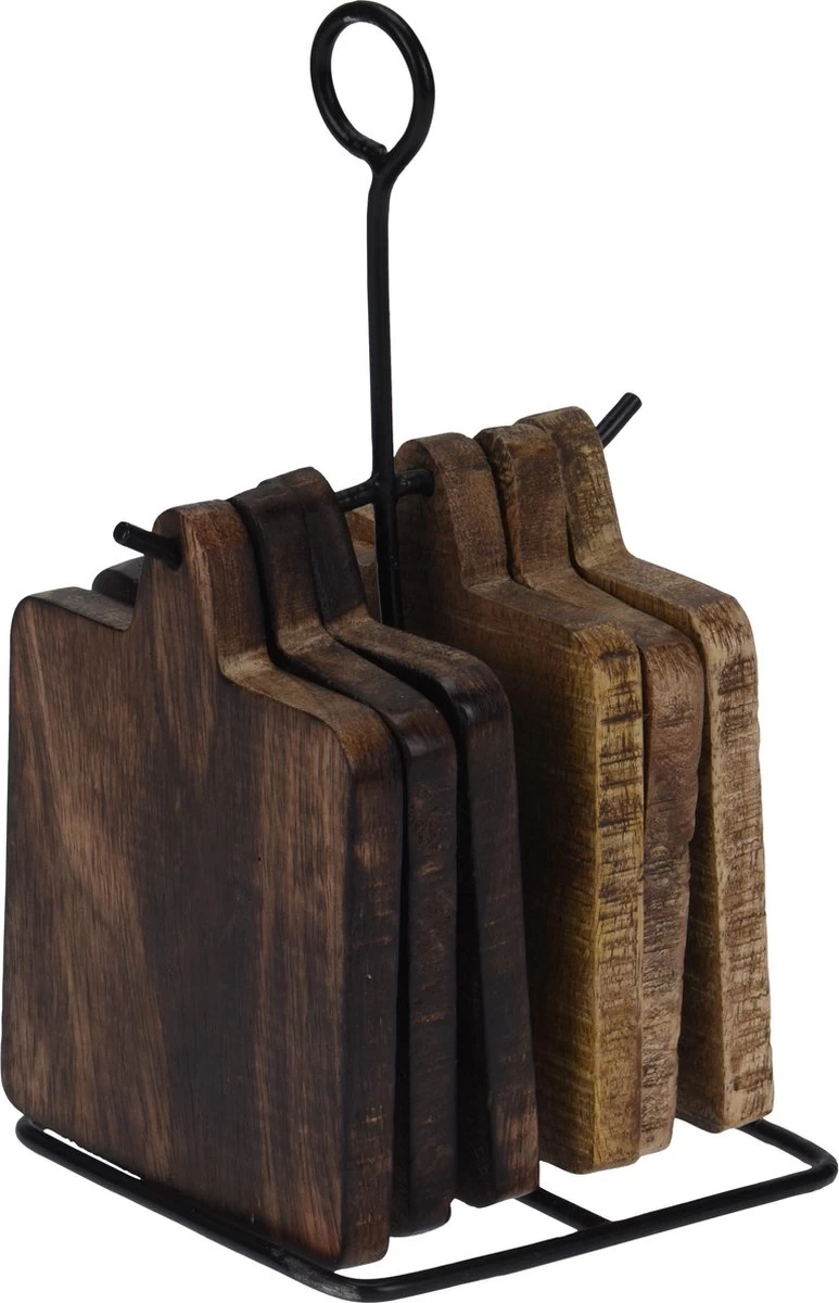 Merkloos Onderzetters - Hout - Inclusief Standaard - 7 Delig 1 Merkloos Onderzetters - Hout - Inclusief Standaard - 7 Delig