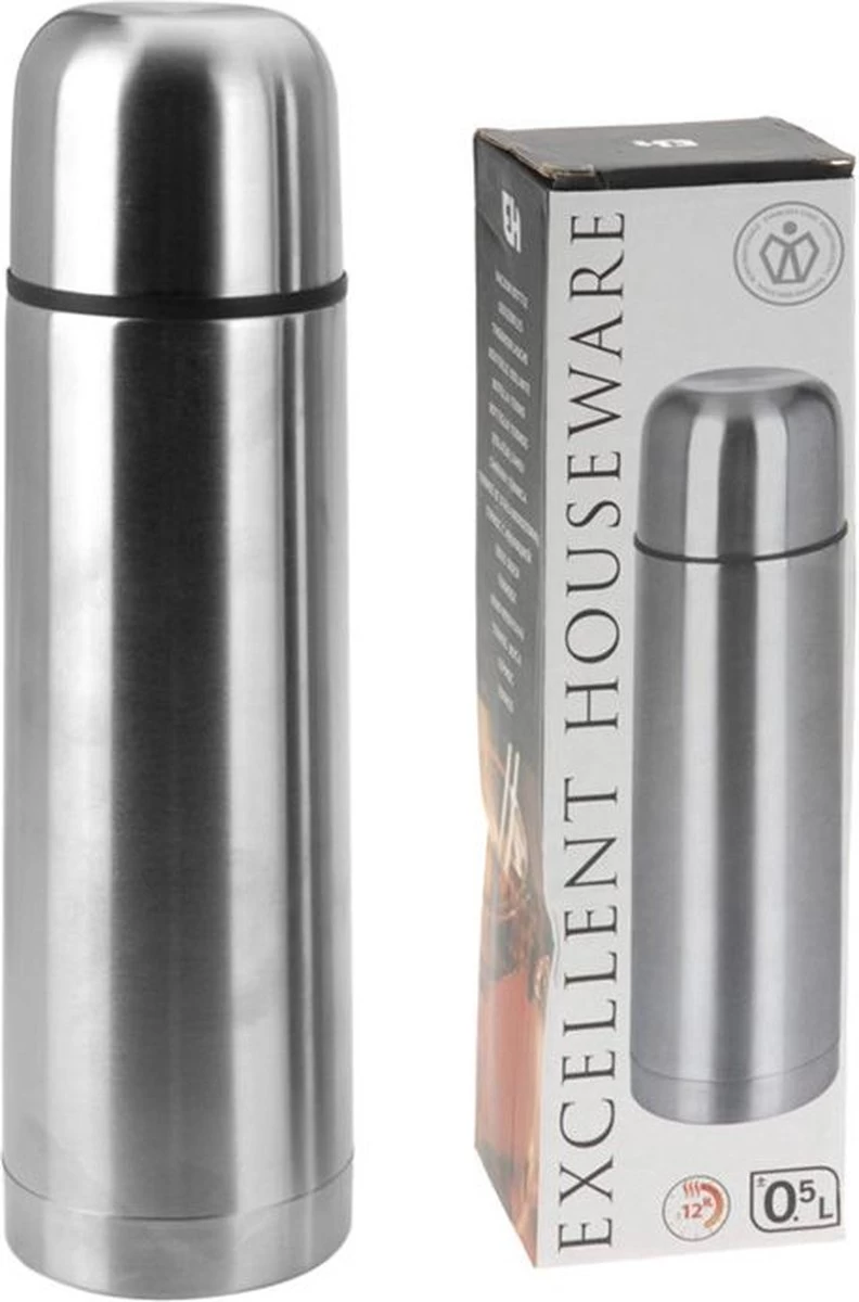 Merkloos Excellent Houseware Bullet Isolatiekan - 0,5 L - RVS 7 Merkloos Excellent Houseware Bullet Isolatiekan - 0,5 L - RVS - Afbeelding 7