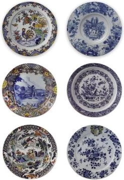 Onderzetters, Set Van 6, Delfts Blauwe Borden, Rijksmuseum