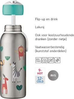 Mepal – Isoleerfles Flip-up Campus – Dino – Waterfles Met Rietje – Houdt Je Drankje Tot 9 Uur Warm En 12 Uur Koud – Drinkfles Voor Kinderen – Thermosfles -Brita Verkoop 896x1200