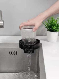 SFT Products Glazenspoeler LEEDS - Zwarte Spoelkraan Glazen - Horeca Spoelkraan - Beker Reiniger - Glazenspoeler Voor Aanrecht - Glazen Reiniger Aanrecht - Automatische Glazen Spoeler - Waterdruk Reiniger Voor Glazen - Glas Spoeler Bar