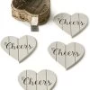 Riviera Maison Onderzetters Voor Glazen - Rustic Rattan Heart Coasters - Bruin