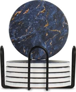 Castagnola Keramische Onderzetters Met Houder – Onderzetters Voor Glazen – Onderzetters Design – Onderzettersset – Drink Onderzetters – Keramisch – Kurk – Set Van 6 – Blauw/Goud 11 Castagnola Keramische Onderzetters Met Houder – Onderzetters Voor Glazen – Onderzetters Design – Onderzettersset – Drink Onderzetters – Keramisch – Kurk – Set Van 6 – Blauw/Goud -Brita Verkoop 992x1200